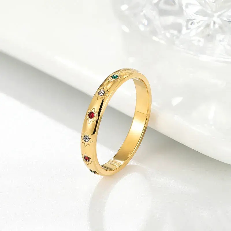 Regenbogen-Strass-Ring